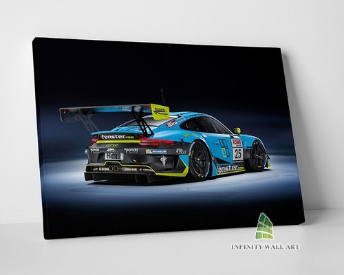 Blue porsche canvas art - porsche,