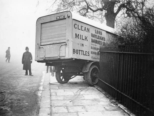 Large milk lorry - , crashed