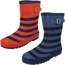 Childrens Spot On Buckle Detailed Wellingtons *Stripe*