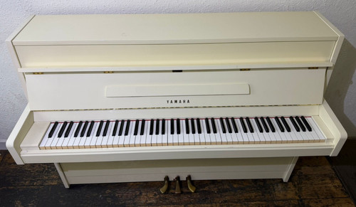 White yamaha upright piano - upright,