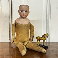 Antique Doll Bisque Head Glass