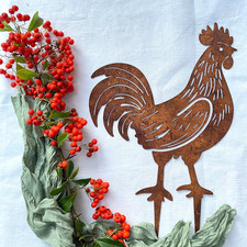 Rusty Metal Rooster Garden