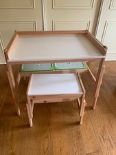 IKEA FLISAT Adjustable Desk And 2 Trofast Storage Boxes and stool