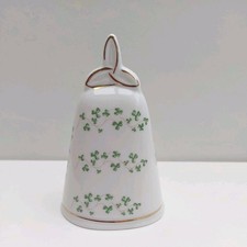 Royal Tara Galway Ireland Bell Irish  Fine Bone China Shamrock/Gilded 13cm handd