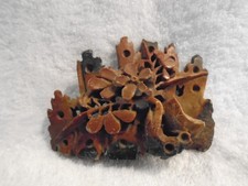 SOAPSTONE CARVING FLORAL SCULPTURE ORNAMENT 10.5CM WIDE7CM HIGH 3.5CM DEEP