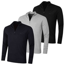 J.Lindeberg Mens Merino Blend Turtleneck 1/2 Zip Golf Sweater 42% OFF RRP