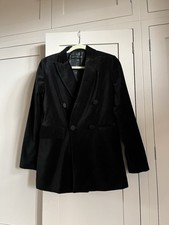 Zara Black Velvet Ladies Tuxedo Jacket Size S 8-10