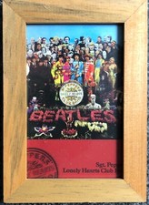The Beatles Sgt Peppers photo image in wood Pine Frame 18cm x 13cm