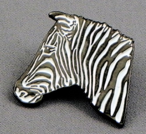 Zebra head pin badge - ., wild