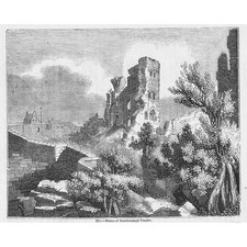 SCARBOROUGH CASTLE Yorkshire - Antique Print 1845