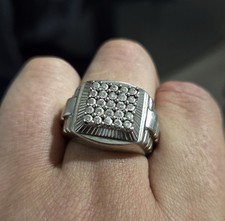 Mens Large Sterling Silver hallmarked 925 Ring - UK Size ' W '