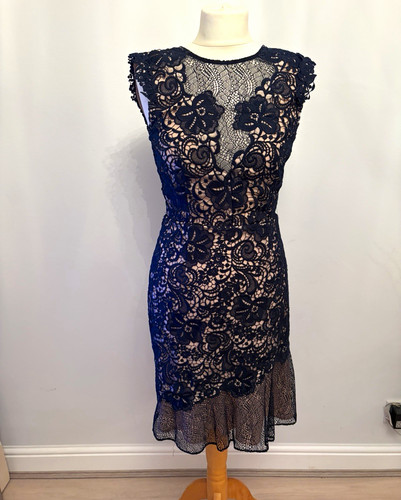 Reiss navy floral lace lined - navy,