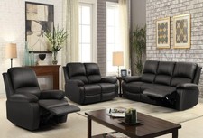 Electric Recliner PU Leather Sofa Set 3 Seater 2 Seater Chair Black Or Brown
