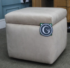 G PLAN SPENCER STORAGE TRAY FOOTSTOOL IN CREAM FABRIC. (1340)