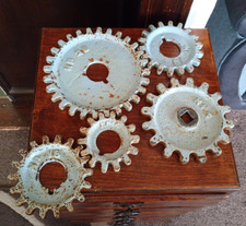 5x Cast Iron Cog 4-8" Metal Gear Wheel NP28 Industrial Machinery Vintage Antique