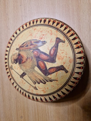Greek pot with lid depicts - pot, ,depicts