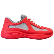 Prada Men's America Cup Low Trainers Red EU 42 / UK 8