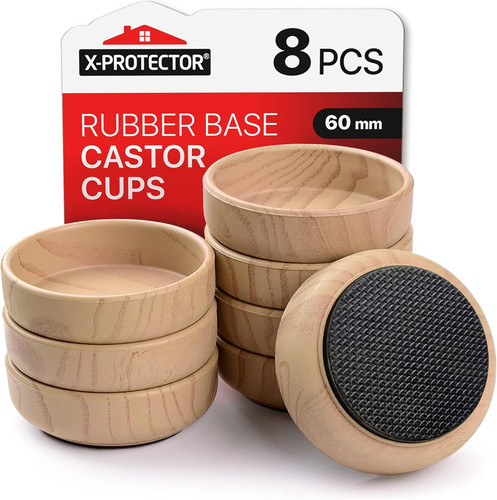 Rubber base castor cups pcs - base, 8