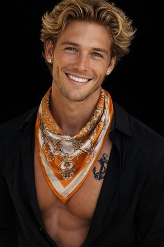 Men faux silk - silk, neckerchief