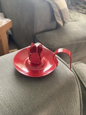 Vintage Red Enamel Candle
