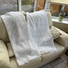 Lace Curtains X 2. Scalloped Hem. 162”x44” & 120”x44”