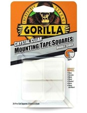 Gorilla Mounting Tabs Squares Double Sided Tape Sticky Pads Adhesive Clear New 