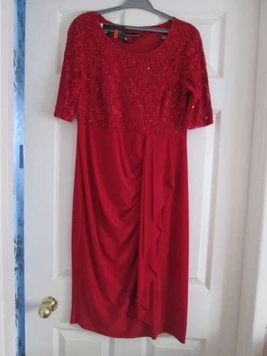 Ladies red dress david - david, emanuel