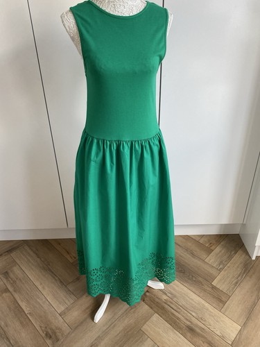 Ladies green cotton dress - green,