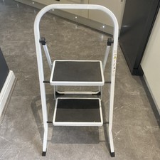 2 Step Folding Non Slip Tread Safety Steel Step