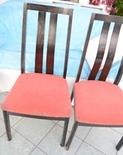 STAG Dining Chairs Pair of Mahogany Coloured, Pale Beech Wood