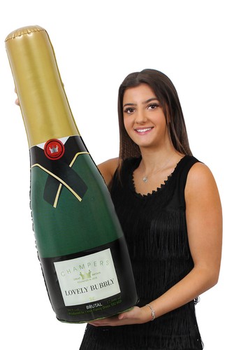 Giant champagne bottle blow - champagne, up