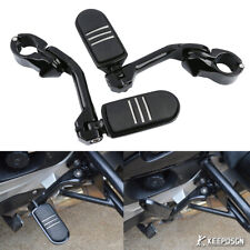 For Harley Touring 32mm Engine Guard Bar Long Angle Foot Pegs Foldable Footrests