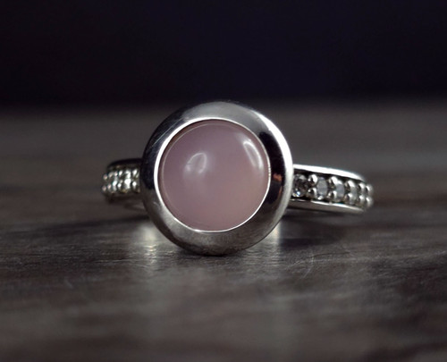 Silver 925 rose quartz cubic - silver,