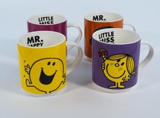 Mr Men Mugs 4 Mr Happy, Mr Perfect, Little Miss Chatterbox, Little Miss Sunshine