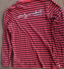 Pepe Jeans London ANDY WARHOL Red Navy Stripe LS CAMPBELLS SOUP T Shirt Sz M