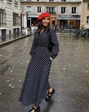 ZARA POLKA DOT PRINT MIDI