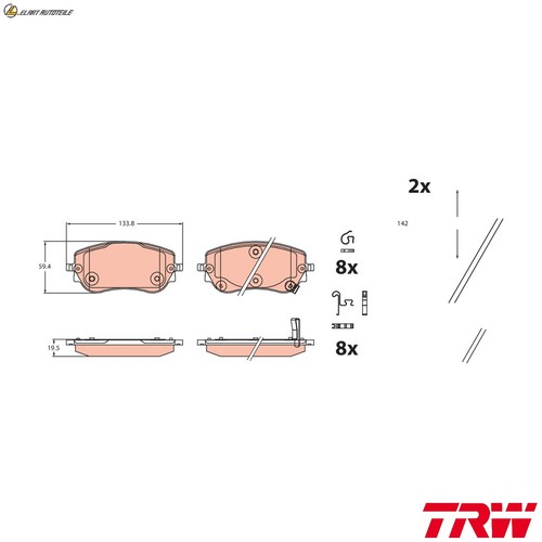 Brake pad set disc - pad,