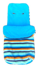 Silver Cross Pushchair Fleece Footmuff Cosy Toes Blue Stripes