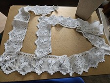 Antique White Cotton Crochet Lace Trim For Pillowcase @44x6cm Clover Design