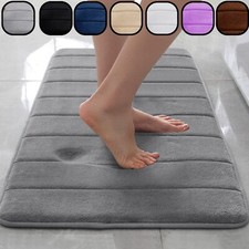 Bath Mat Non Slip Thick Bathroom Rugs Soft Memory Foam Water Absorbent Floor Mat