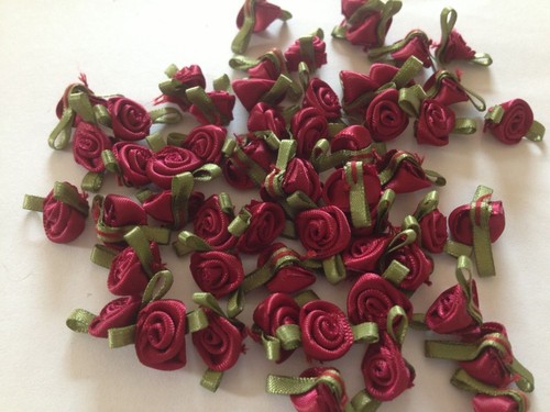 Small mini satin ribbon rose - small,