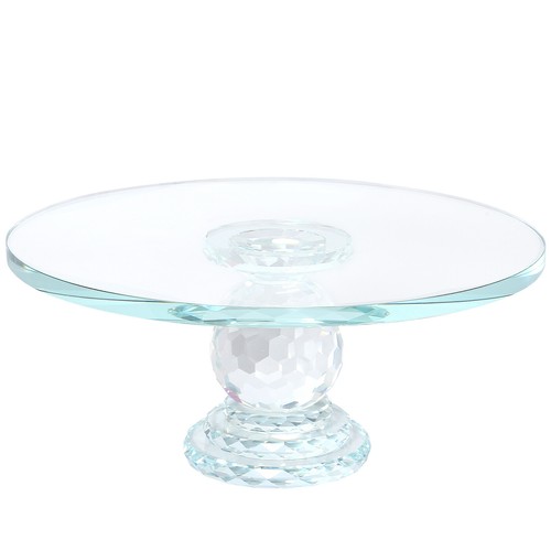Crystal glass cake stand - 10",
