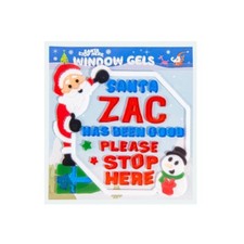 SANTA PLEASE STOP HERE WINDOW GEL SIGNS PERSONALISED BLANKS INCLUDE LETTERS