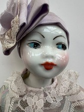 Porcelain Doll by Ramon Ingles known as either clown, harlequin or pierrot doll.