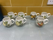 Rare Vintage 7 x Portmeirion Pomona Espresso Cups, Small Coffee Cups, Mugs