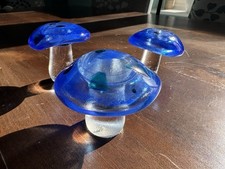 3 X Vintage Glass Blue