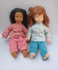 Set of 2 Moulin Roty Ma Poupee Louise & Maia Dolls Soft Plush Body Toys 12"