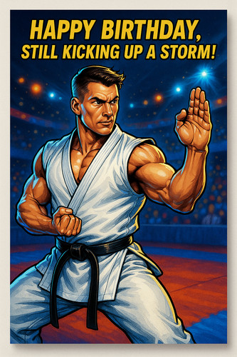 Karate birthday card - karate,