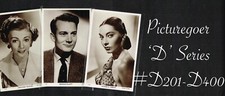 PICTUREGOER - D Series ☆ FILM STAR ☆  1950s Postcard Selection #D201 to #D400