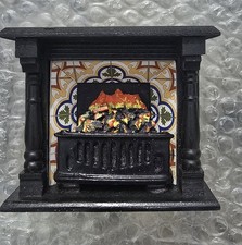Dolls House Beautiful Fire Place Black  Miniature 1:12 Scale